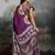 Purple ethnic ajrak printed festive wear saree with matching blouse