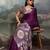 Purple ethnic ajrak printed festive wear saree with matching blouse