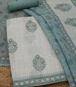 printed linen unstitched dress material