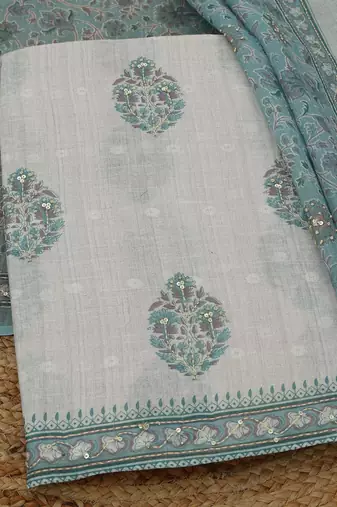 printed linen unstitched dress material