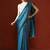 Blue embellished sequinned saree with blouse