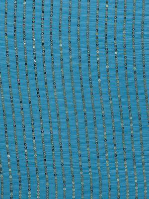 Blue embellished sequinned saree with blouse 5
