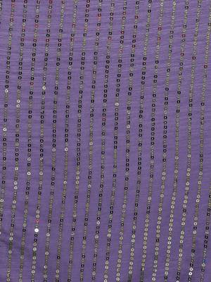 Purple embellished sequinned saree with blouse 5