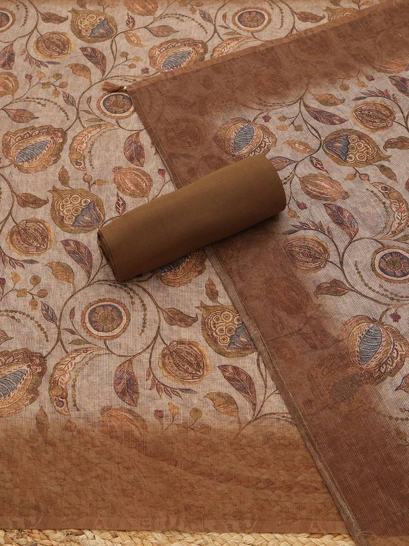 printed linen unstitched dress material