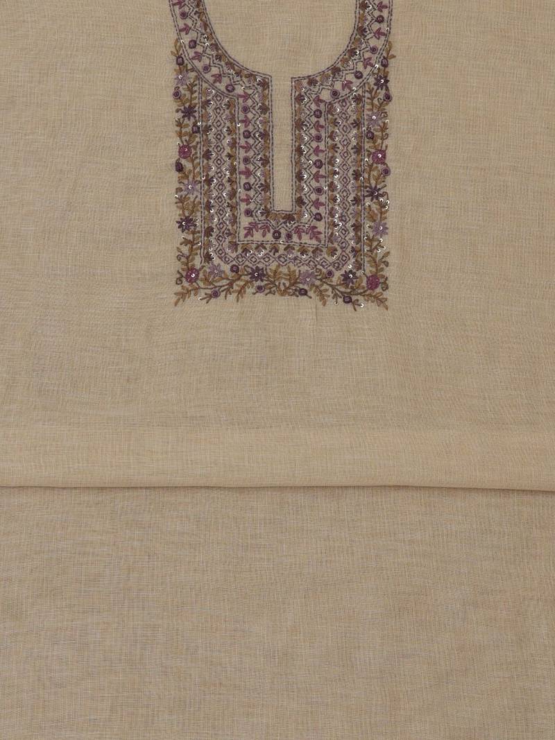 embroidered linen unstitched dress material