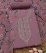 embroidered  cotton unstitched dress material