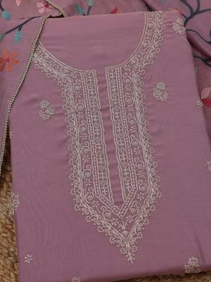 embroidered  cotton unstitched dress material 2
