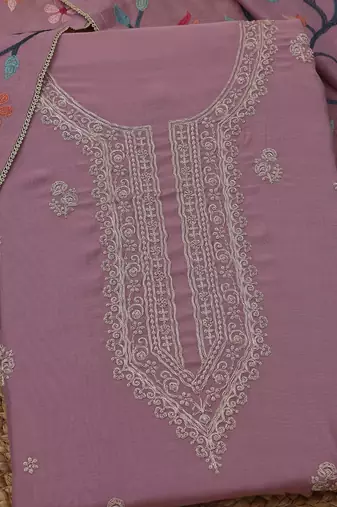 embroidered  cotton unstitched dress material