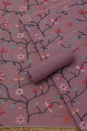 embroidered  cotton unstitched dress material