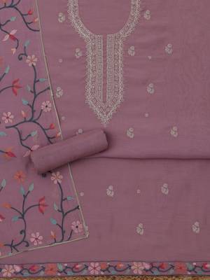 embroidered  cotton unstitched dress material 4