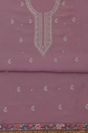 embroidered  cotton unstitched dress material