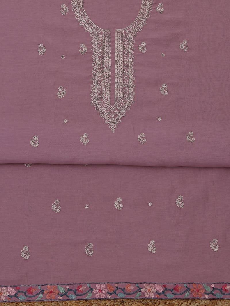 embroidered  cotton unstitched dress material