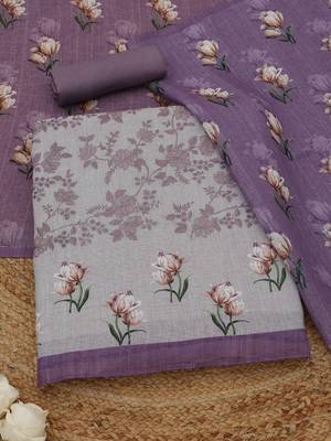 printed linen unstitched dress material 1