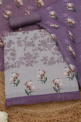 printed linen unstitched dress material