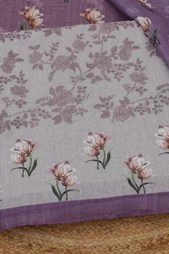 printed linen unstitched dress material