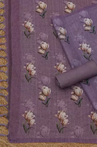 printed linen unstitched dress material