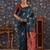 Turquoise ethnic woven design banarasi saree