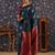 Turquoise ethnic woven design banarasi saree