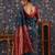 Turquoise ethnic woven design banarasi saree