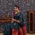 Turquoise ethnic woven design banarasi saree