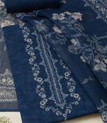 floral printed sequinned linen unstitched dress material