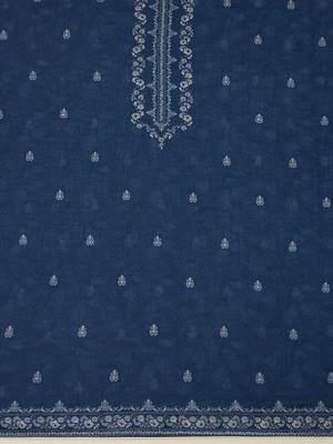 floral printed sequinned linen unstitched dress material 4
