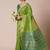 Green woven design banarasi saree with blouse piece
