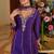 Blue chinon full stitched free size wedding size upto 44
