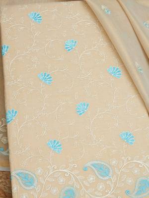 embroidered floral embroidered thread work unstitched dress material 2