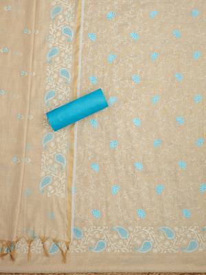 embroidered floral embroidered thread work unstitched dress material 4