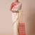 Off white ethnic motif woven design banarasi silk saree