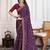 Purple badshah bandhani printed with embroidered saree with unstitched blouse