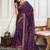 Purple badshah bandhani printed with embroidered saree with unstitched blouse