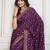 Purple badshah bandhani printed with embroidered saree with unstitched blouse