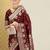 Brown ethnic motifs zari banarasi saree