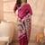 Burgundy woven design banarasi sarees with unstitched blouse