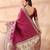 Burgundy woven design banarasi sarees with unstitched blouse
