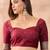 Burgundy woven design banarasi sarees with unstitched blouse