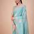 Blue floral woven design saree