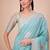 Blue floral woven design saree