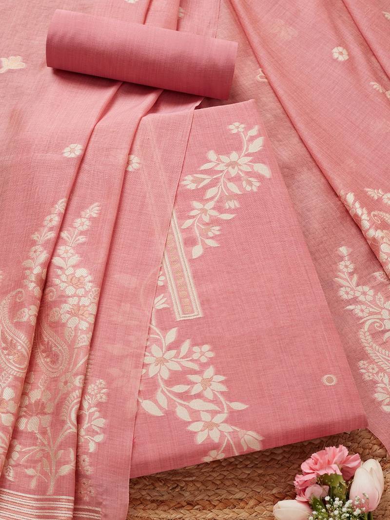 floral woven design unstitched dress material