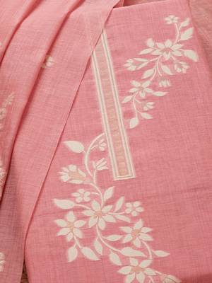 floral woven design unstitched dress material 2