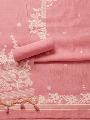 floral woven design unstitched dress material 5