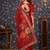 Maroon floral printed sequinned embellished saree
