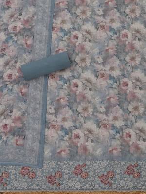 printed linen unstitched dress material 4