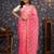 Pink lehriya printed embellished organza saree
