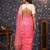 Pink lehriya printed embellished organza saree