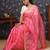 Pink lehriya printed embellished organza saree