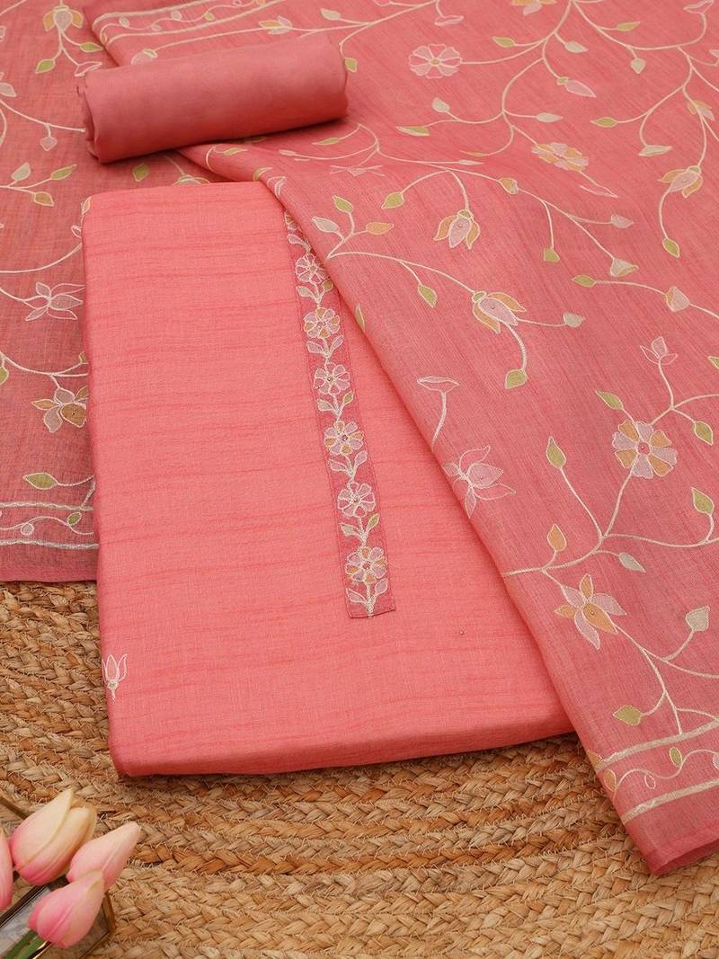 printed linen unstitched dress material