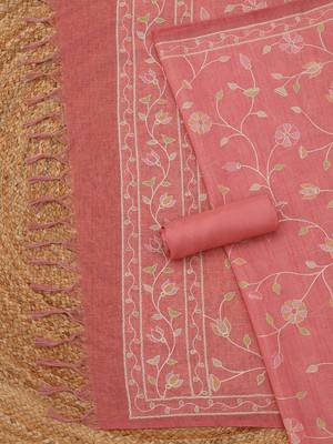 printed linen unstitched dress material 5